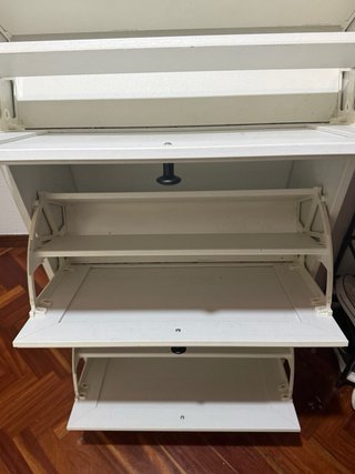 Zapatero blanco de madera