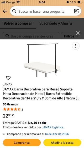 Barra Decorativa JAMAX para Mesa Extensible