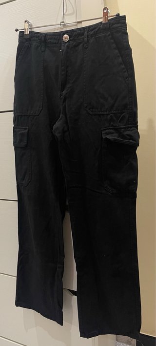 Pantalón Cargo Zara Negro Talla 36