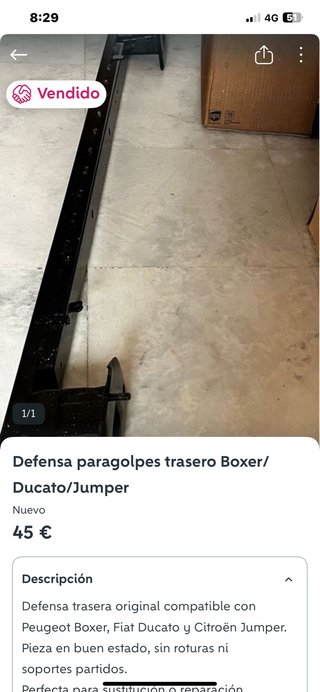 Traviesa Paragolpes Trasero Boxer/Ducato/Jumper