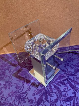 Lámpara de mesa cristal y metal