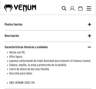 Casco Boxeo Venum Challenger 2.0 Negro