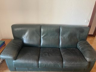 Sofá 3 Plazas Piel Verde Bosque