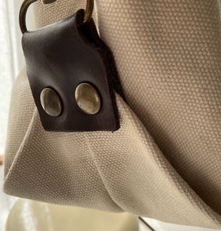 Bolso shopper beige grande lona y piel estrella