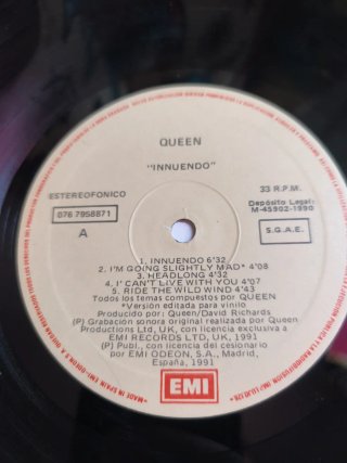 Vinilo Queen Innuendo 1 edición 1991 🇪🇦