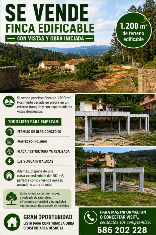 Se vende finca edificable con obra empezada