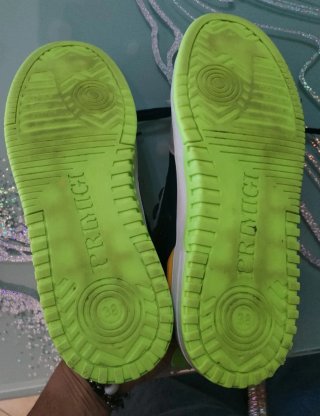 Scarpe bambino alte blu, gialle e grigie