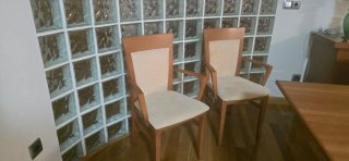 Mesa Cerezo Extensible + 6 Sillas y 2 Sillones