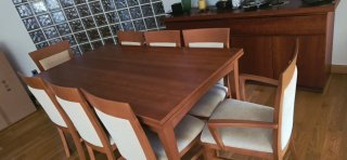 Mesa Cerezo Extensible + 6 Sillas y 2 Sillones