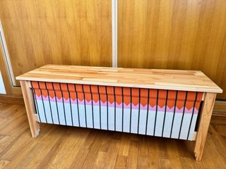 Banca de madera con almacenamiento