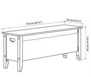 Banca de madera con almacenamiento