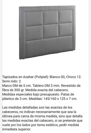 Cabeceros de polipiel en stock e