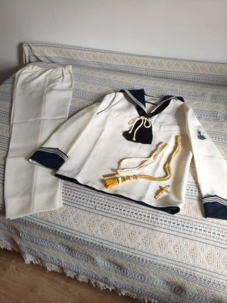 Traje de Comunión Marinero Blanco y Azul