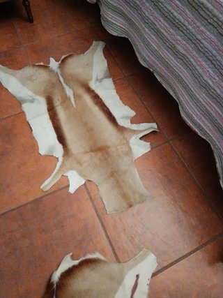 2 Alfombras Piel de Vaca Beige y Marrón