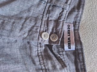 Conjunto Lino 100% Pantalón y Camisa 3/4 Gris