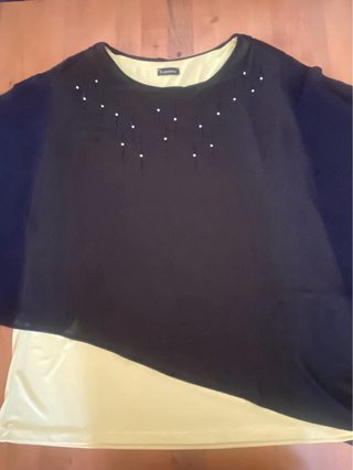 Blusa elegante nera/gialla taglia 54 italiana
