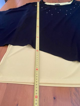Blusa elegante nera/gialla taglia 54 italiana