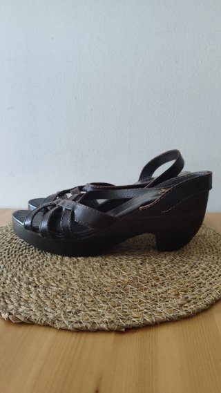 Sandalias Mango Cuña Marrón Talla 38