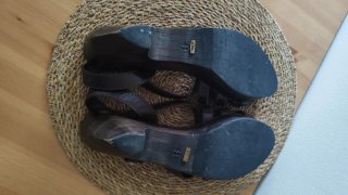 Sandalias Mango Cuña Marrón Talla 38