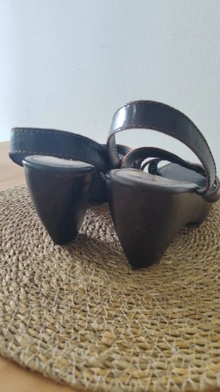 Sandalias Mango Cuña Marrón Talla 38