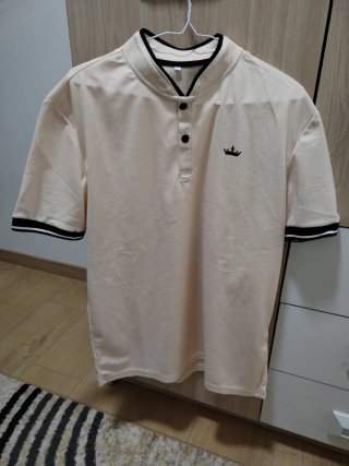 Camiseta Polo Beige Manga Corta