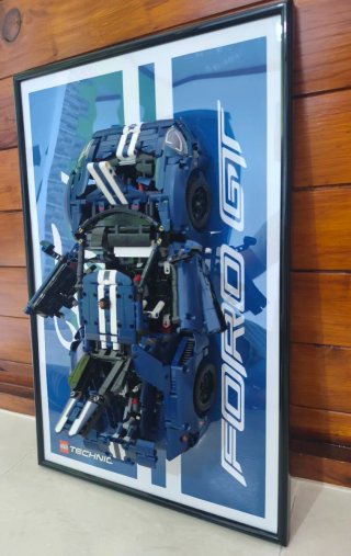 Set de coche más cuadro expositor lego technic.