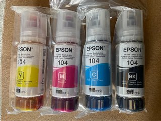 Tinta Epson 104 Precintada (Amarillo, Magenta, Cia