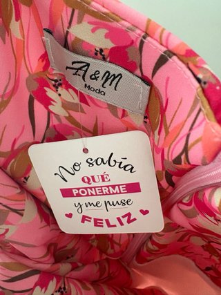 Vestido fiesta estampado floral rosa