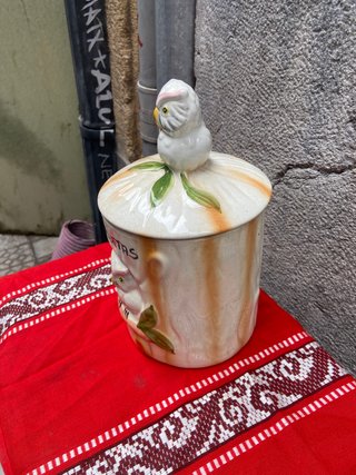 Tarro Galletas Búho Vintage Cerámica