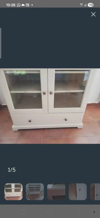 Armario escritorio IKEA blanco y cristal
