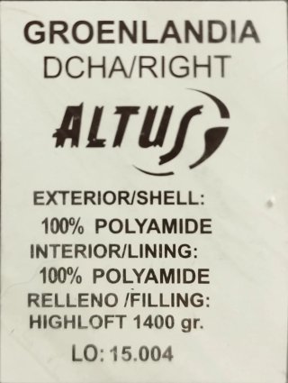 Saco dormir Altus Groenlandia 2100g