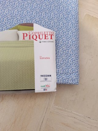 Copriletto singolo Piquet fantasia azzurro