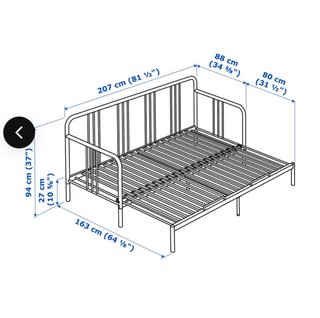 Sofá Cama FYRESDAL Negro Ikea