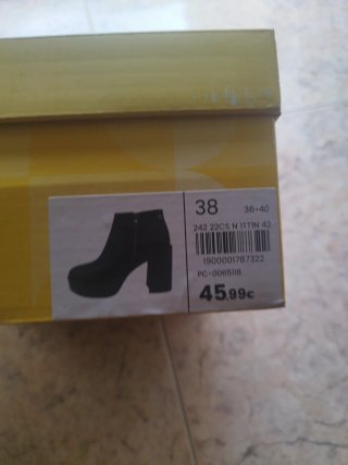 Botines negros tacón plataforma T.38
