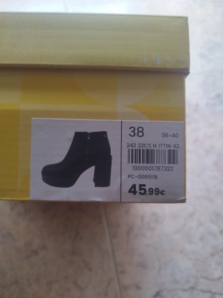 Botines negros tacón plataforma T.38