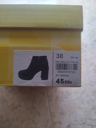 Botines negros tacón plataforma T.38