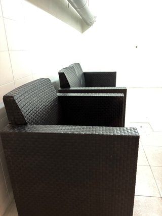 Sofá y sillón exterior negro