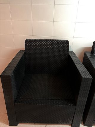 Sofá y sillón exterior negro
