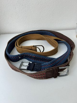 Set di 3 cinture da uomo lunghe 120 cm