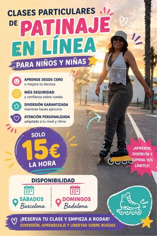 Clases particulares de patinaje para niños y niñas
