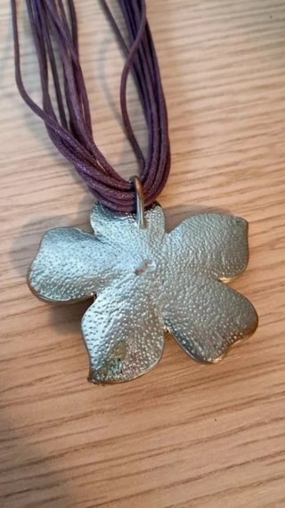 Collana Ciondolo Fiore Viola Oro