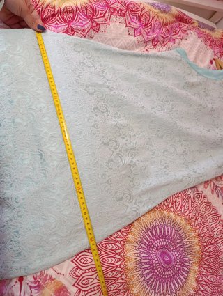 Vestido corto azul con textura