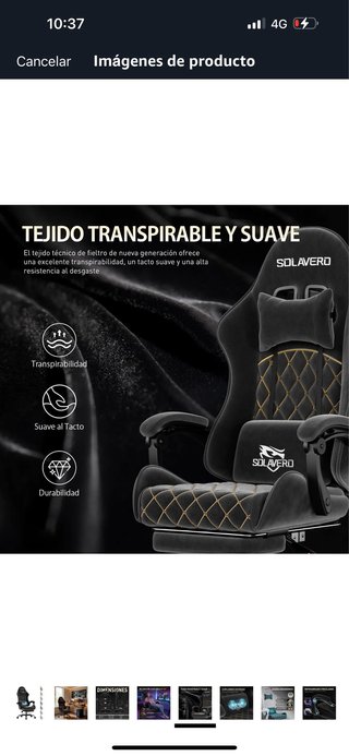 Silla gamer SOLAVERO escritorio