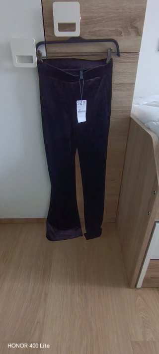 Pantalón campana terciopelo negro XS