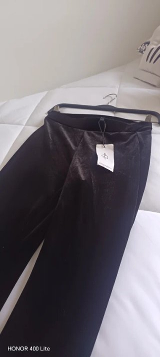 Pantalón campana terciopelo negro XS