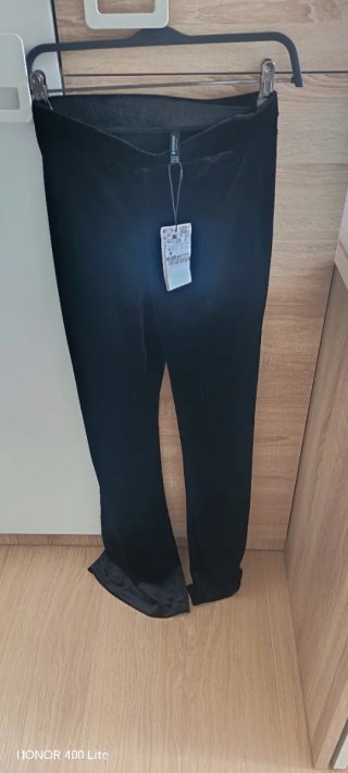 Pantalón campana terciopelo negro XS