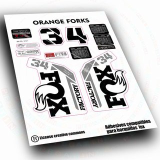 Pegatinas Horquilla Fox 34 Factory orange  wp689