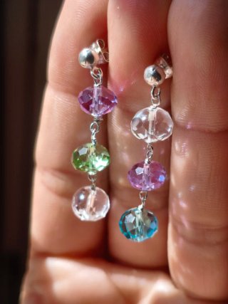 Pendientes de cristal y plata