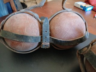 Coppie Bocce Vintage in Cuoio