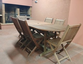 Mesa de jardín Teka + 6 Sillas